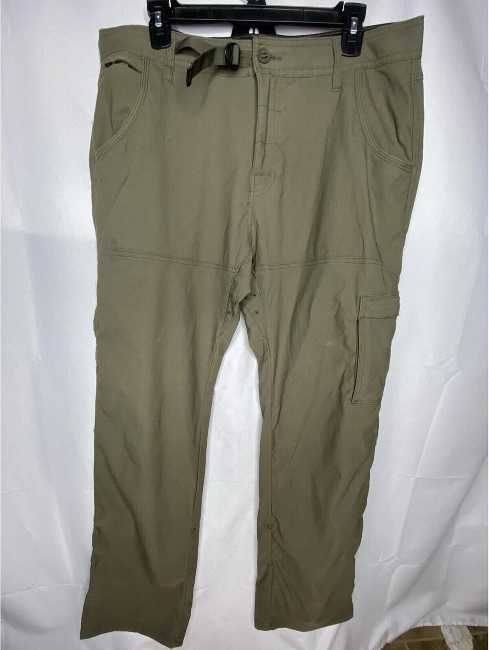 Prana Men's Stretch Zion Pant 34 x 32 Belted Hiking Outdoor Gorpcore Straight